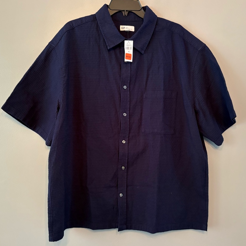 GAP Men's Dark Blue Casual Button Down Shirt